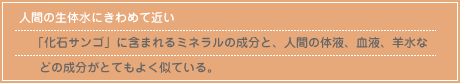 人間の生体水にきわめて近い